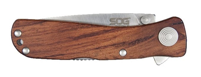 SOG Twitch II Lockback Pocket Knife - Wood Handle