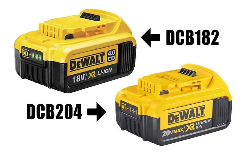 DeWalt DCB204 vs DCB182 4Ah battery