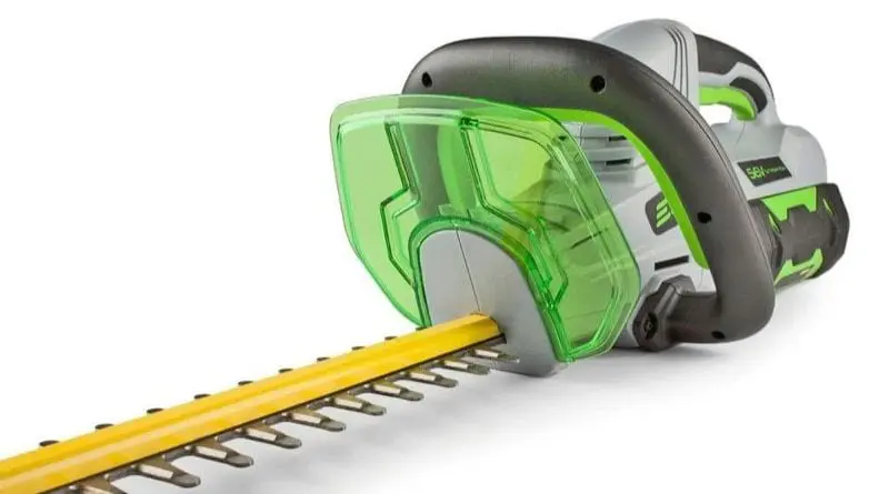 EGO 56V hedge trimmer angled