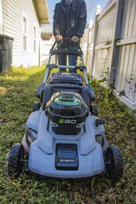 EGO self propelled lawn mower grass