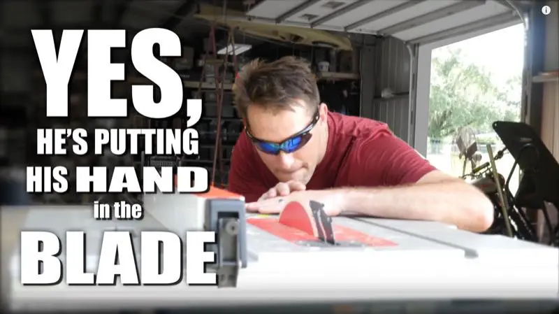 putting your finger in spinning saw blade