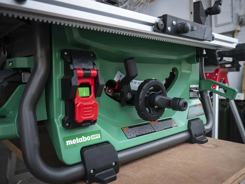 Metabo HPT MultiVolt table saw controls