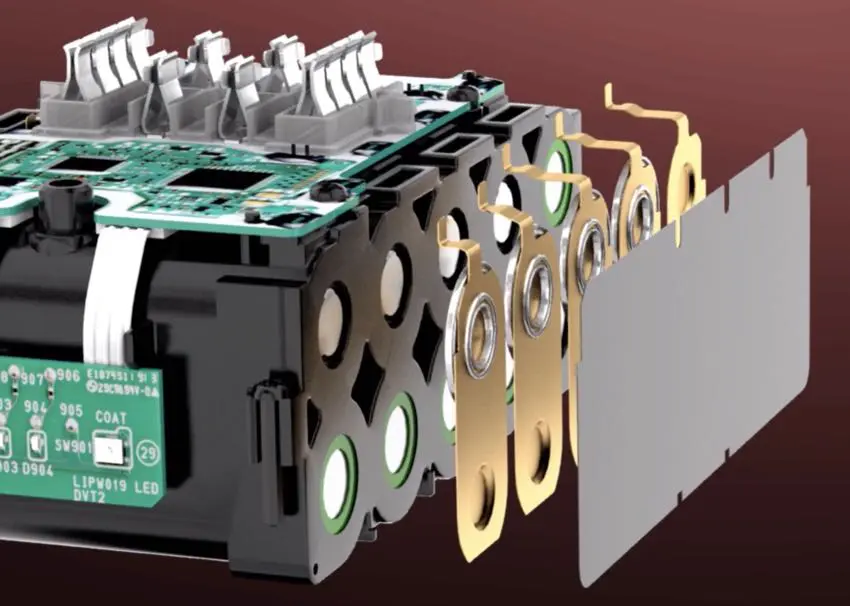 Makita XGT 40V battery exploded view