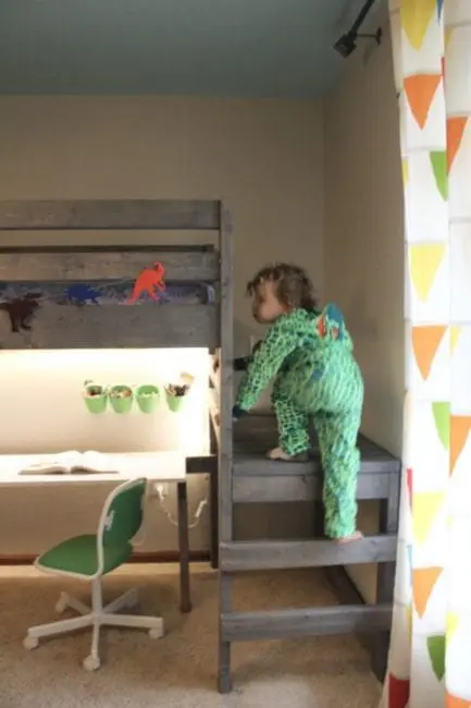 climbing loft bed stairs