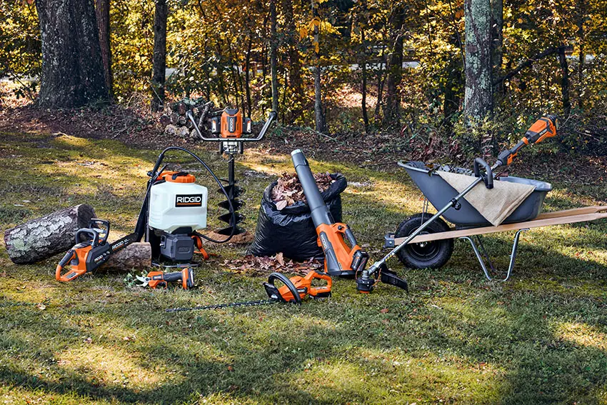 Ridgid 18V Battery-Powered Outdoor Power Equipment Family