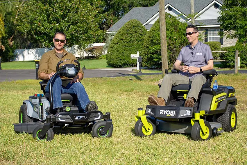 EGO E-Steer Vs Ryobi iDrive Zero-Turn Lawn Mower Review