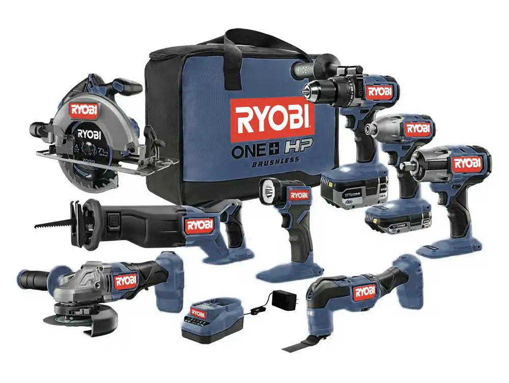 ryobi throwback HP retro blue power tools