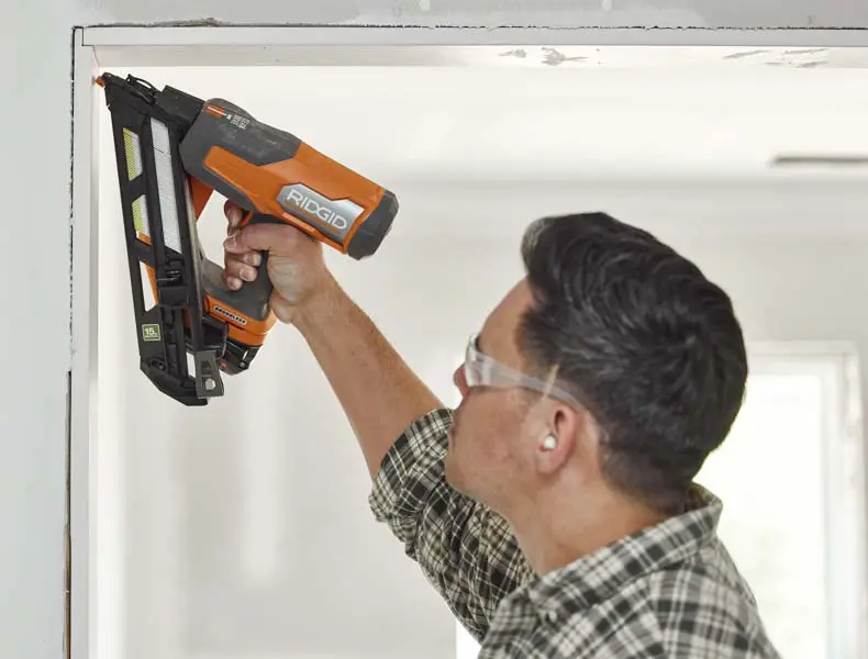 ridgid 18v angled nailer