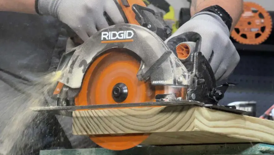 Ridgid 18V brushless circular saw cross-cut