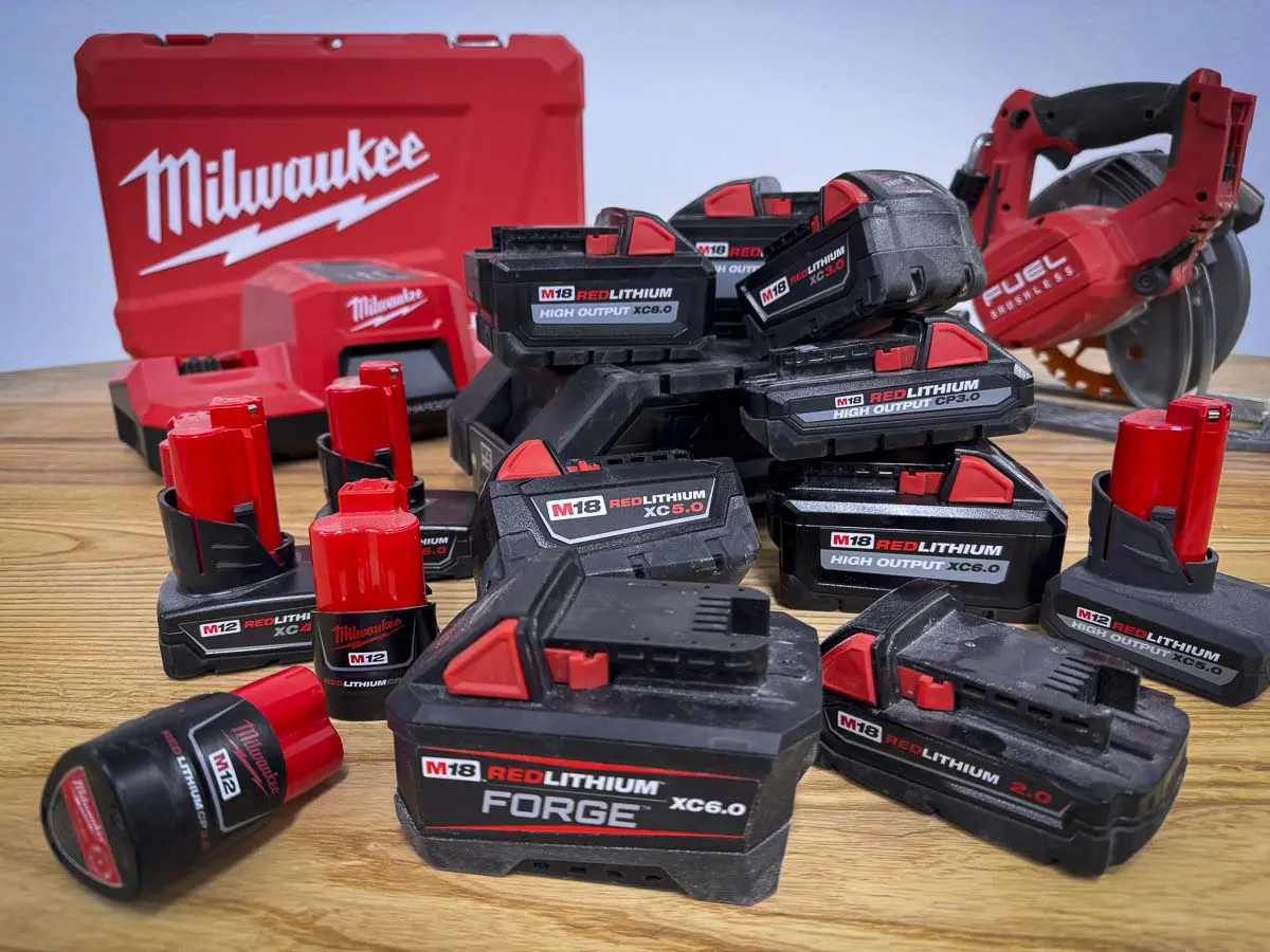 Milwaukee batteries group shot