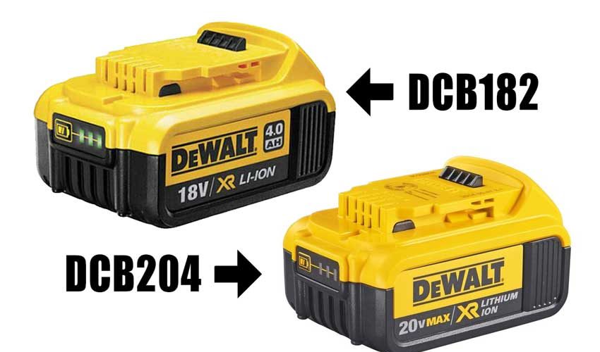 DeWalt DCB204 vs DCB182 4Ah battery