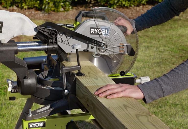 Best 12 Inch Miter Saw Reviews Pro Tool Reviews   Ryobi Tss121 Miter Saw 768x527 