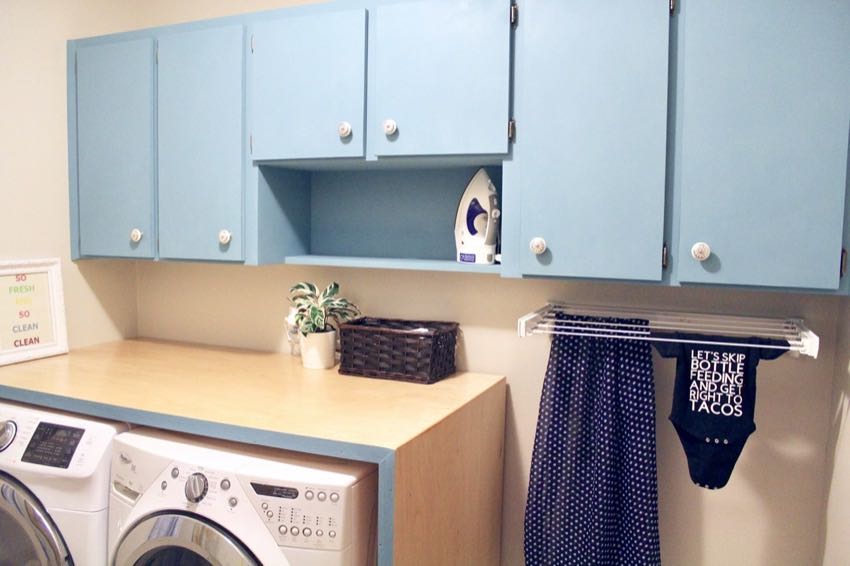 Washer/dryer countertop how to! We have been using this for years and , Laundry Room Makeover