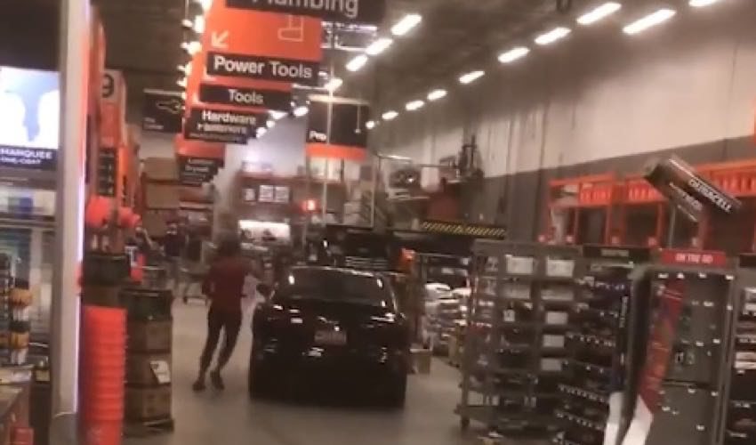 Woman Plows Car Into Home Depot