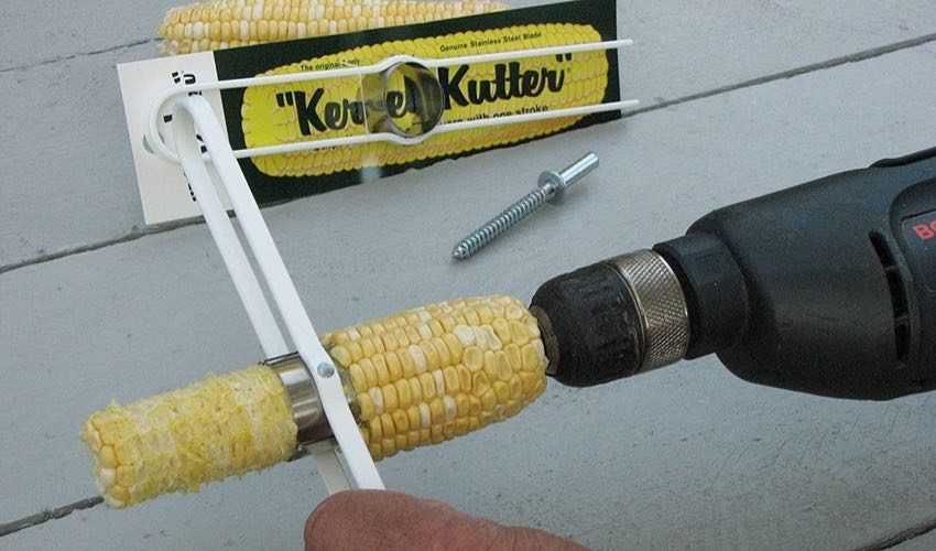 cordless drill corn cob cutter