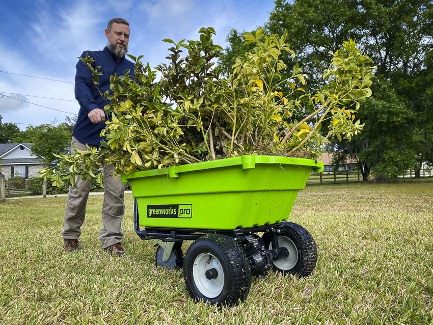 Greenworks 60V Electric Wheelbarrow Garden Cart Review PTR