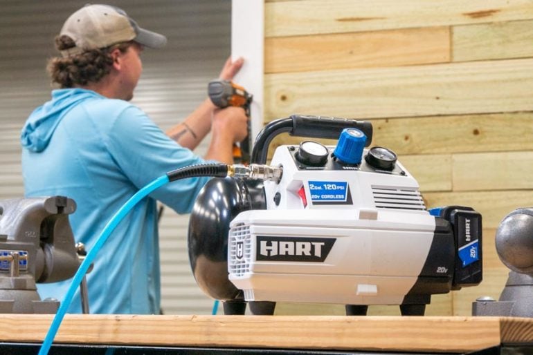 Hart 20V 2Gallon Cordless Air Compressor Review HPCP01B PTR