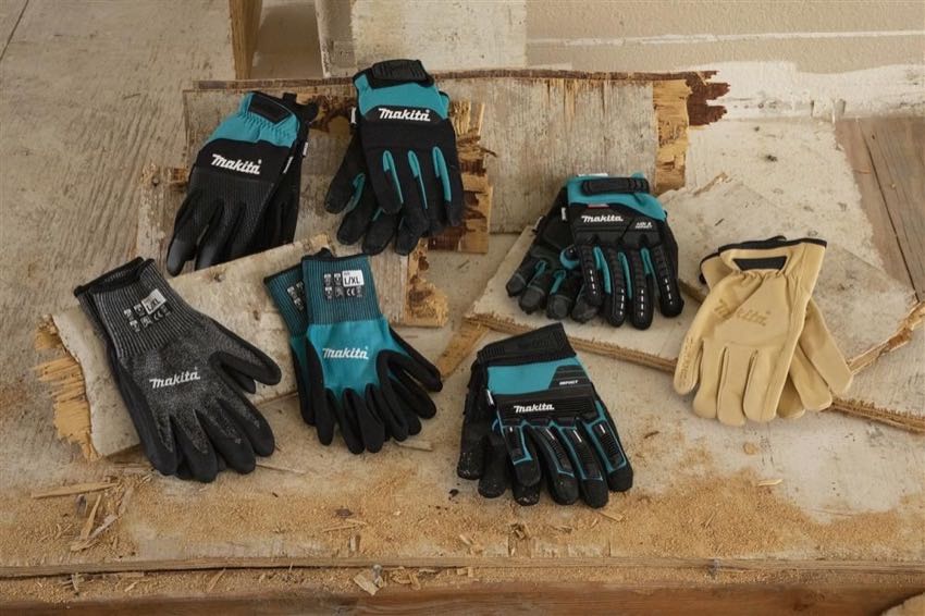 Makita Unisex Open Cuff Flexible Protection Utility work gloves,  Teal/Black, X-Large US 