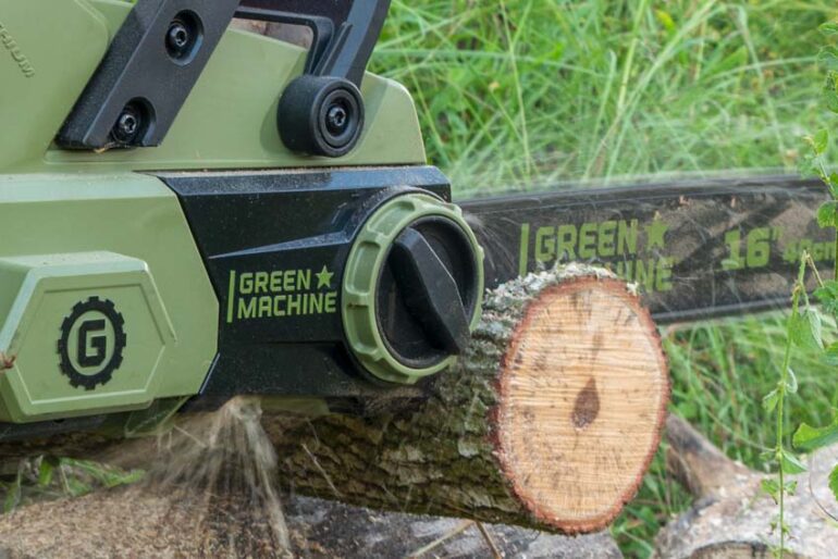 Green Machine 62v Battery Powered 16 Inch Chainsaw Review