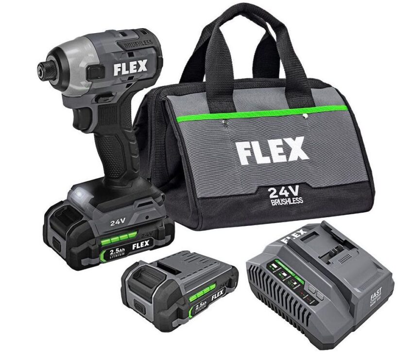 Flex FXM204-2B 24V Brushless 2 Tool Combo Kit Drill Driver with Turbo Mode and Impact Driver with Quick Eject