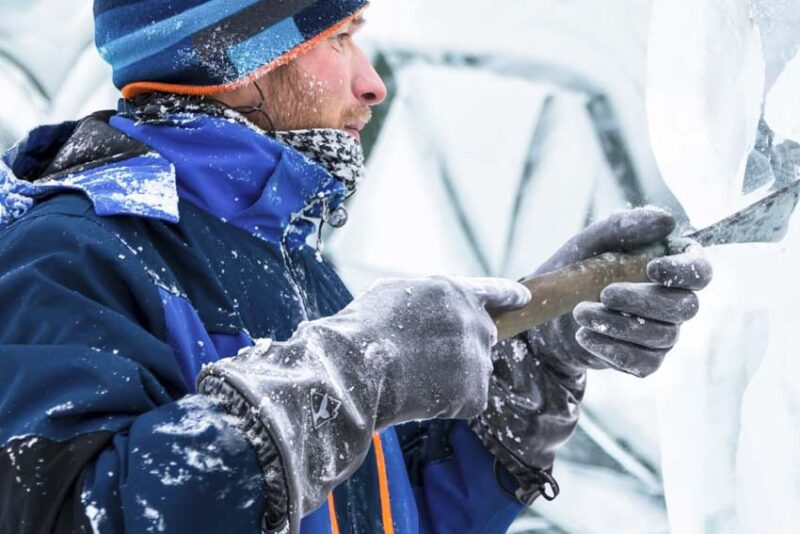 OriStout Waterproof Winter Work Gloves, 3 Pairs, Large, Orange