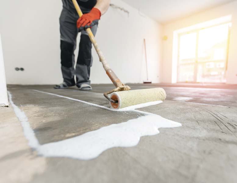 preparing concrete floor for painting