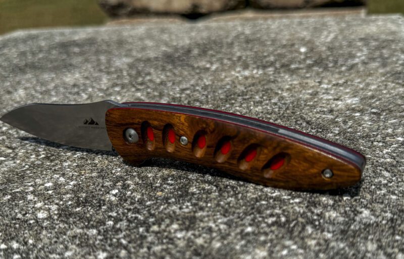 New West Knifeworks Saddleback Glory Ironwood and Red