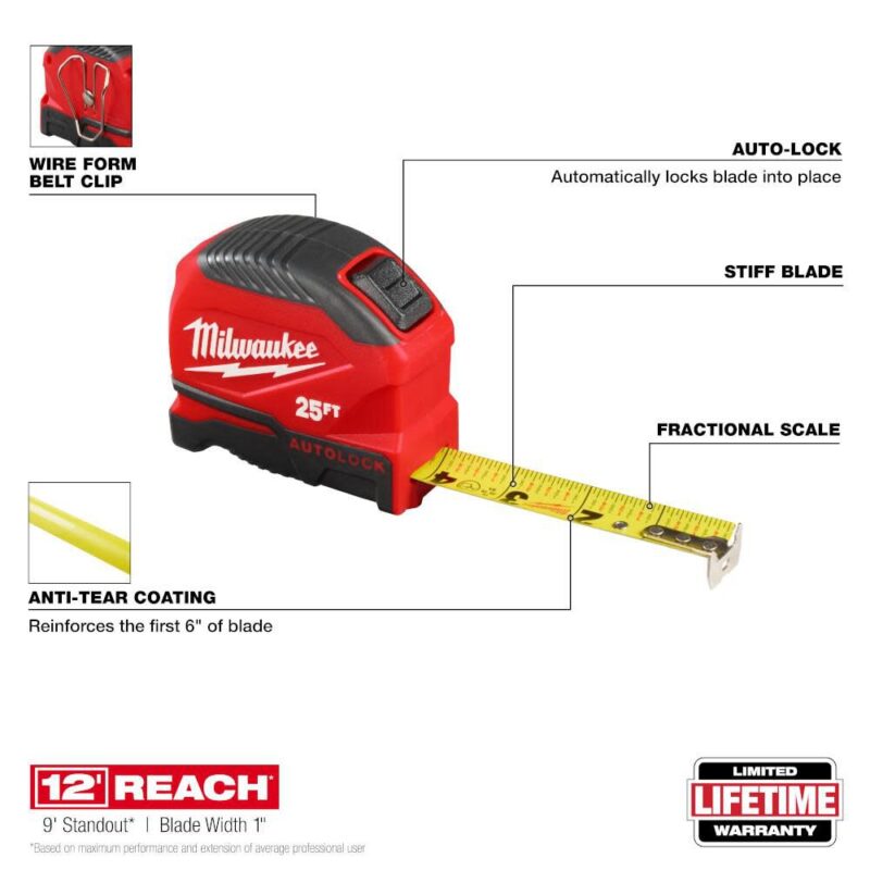 Milwaukee Auto Lock Tape Measures