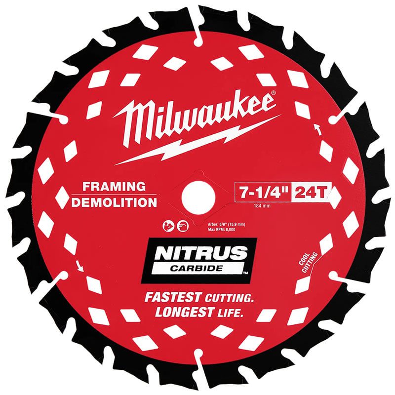 Milwaukee Nitrus Framing and Demolition Circular Saw Blade 48-40-0750